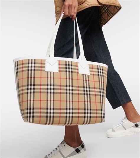 nylon burberry tote|burberry checked canvas tote bag.